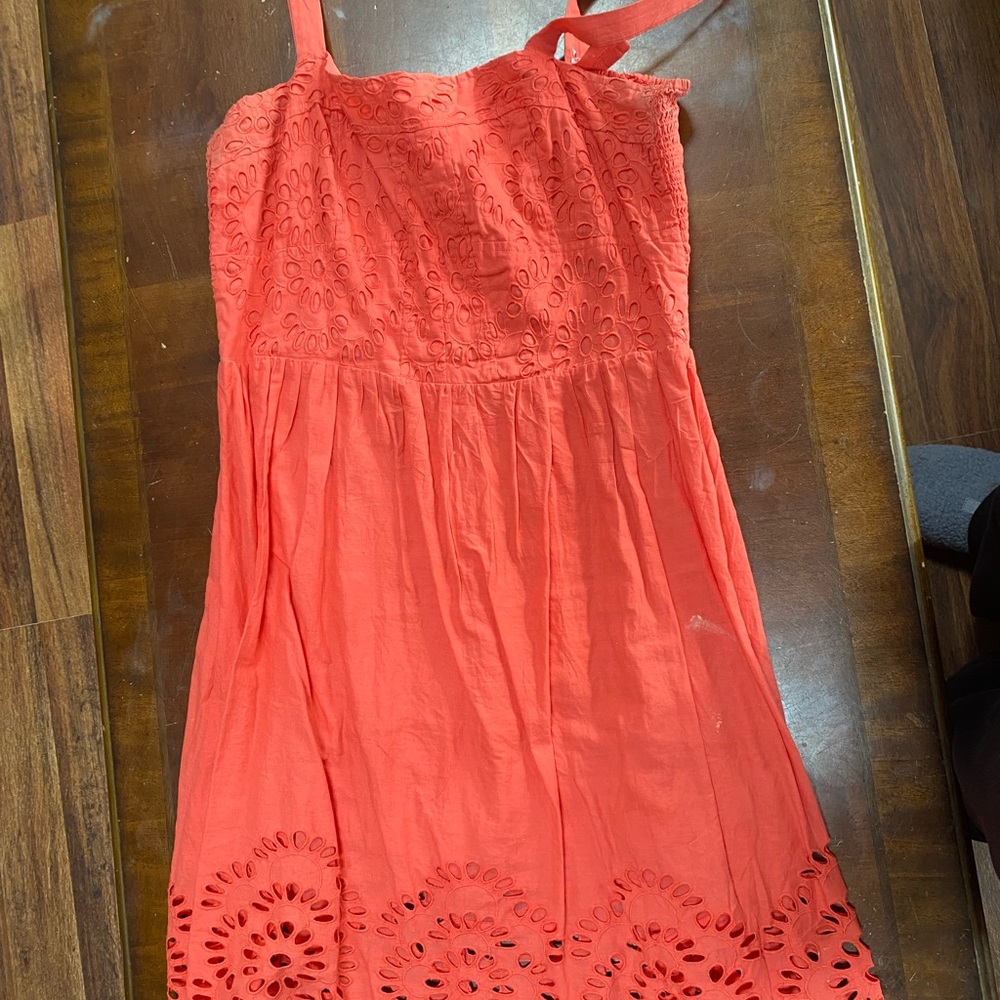 Dress Barn Coral Eyelet Dress